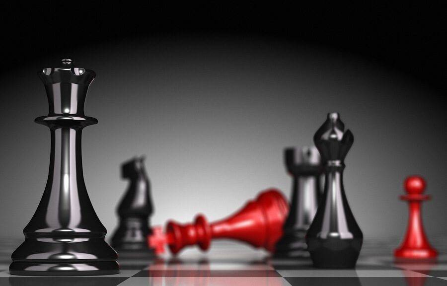 Chess piece knocked over