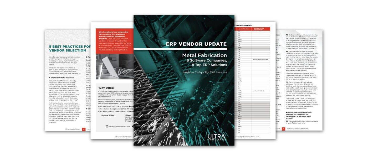 ERP Vendor Update: Metal Fabrication